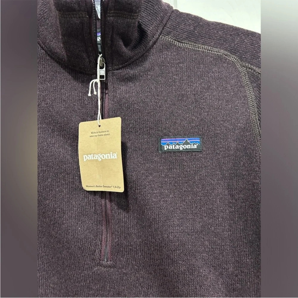 Patagonia Women's M Medium Better Sweater 1/4 Zip Pullover Purple NWT - Picture 4 of 7
